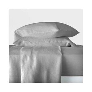 Casaluna  King Size Washed Well-being Hemp Sheet Set Gray